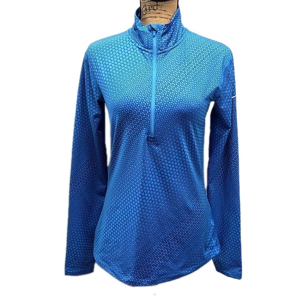 Nike Dri-FIT‎ Blue 1/4 Zip Running Top Athletic Pullover sz L